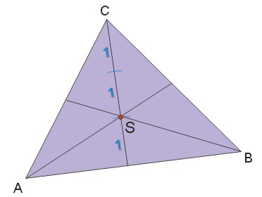 środek ciężkości w trójkącie