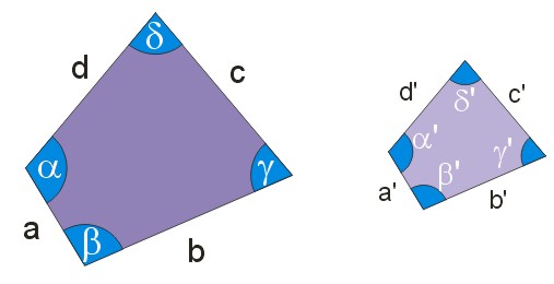 Podobieństwo figur, figury podobne - kąty