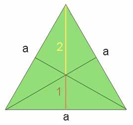 środkowe w trójkącie równobocznym
