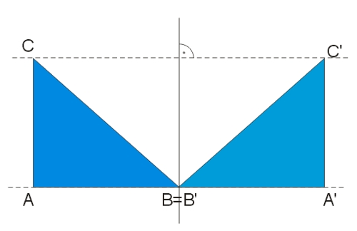 Rozwiązanie graficzne zadania 703 - symetria osiowa