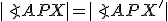 |\angle APX|=|\angle APX'|