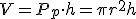 V=P_p\cdot h=\pi r^2h