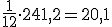 \frac{1}{12}\cdot 241,2 = 20,1