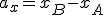 a_x=x_B-x_A