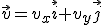 \vec{v}=v_x\vec{i}+v_y\vec{j}