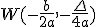 W(-\frac{b}{2a},-\frac{\Delta}{4a})