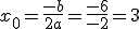 x_0=\frac{-b}{2a}=\frac{-6}{-2}=3