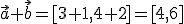 \vec{a}+\vec{b}=[3+1,4+2]=[4,6]