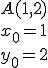 A(1,2)\\x_0=1\\y_0=2