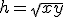 h=\sqrt{xy}