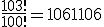 \frac{103!}{100!}=1061106
