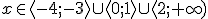 x \in \langle -4; -3\rangle \cup \langle 0;1\rangle \cup \langle 2;+\infty)