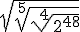\sqrt{\sqrt[5]{\sqrt[4]{2^{48}}}}