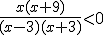 \frac{x(x+9)}{(x-3)(x+3)}< 0