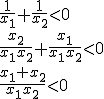 \frac{1}{x_1}+\frac{1}{x_2}< 0\\ \frac{x_2}{x_1x_2}+\frac{x_1}{x_1x_2}< 0 \\ \frac{x_1+x_2}{x_1x_2}<0