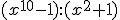 (x^{10}-1):(x^2+1)