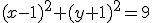 (x-1)^2+(y+1)^2=9