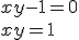 xy-1=0\\ xy=1