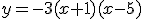 y=-3(x+1)(x-5)