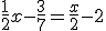 \frac{1}{2}x-\frac{3}{7}=\frac{x}{2}-2