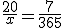 \frac{20}{x}=\frac{7}{365}