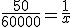 \frac{50}{60000}=\frac{1}{x}