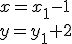 x=x_1-1\\y=y_1+2