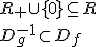 R_+\cup \lbrace 0 \rbrace\subseteq R\\ D_g^{-1} \subset D_f