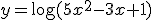 y=\log(5x^2-3x+1)