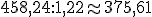458,24:1,22\approx 375,61