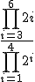 \frac{\prod_{i=3}^{6}2i}{\prod_{i=1}^{4}2^i}