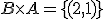 B\times A=\lbrace (2,1)\rbrace