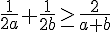 \frac{1}{2a}+\frac{1}{2b}\geq \frac{2}{a+b}