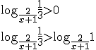 \log_{\frac{2}{x+1}}{\frac{1}{3}}>0 \\ \log_{\frac{2}{x+1}}{\frac{1}{3}}>\log_{\frac{2}{x+1}}{1}