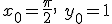 x_0=\frac{\pi}{2}, \ y_0=1