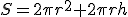 S=2\pi r^2+2\pi rh