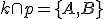 k\cap p=\lbrace A, B \rbrace