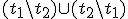(t_1\backslash t_2)\cup (t_2\backslash t_1)