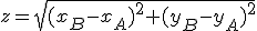 z=\sqrt{(x_B-x_A)^2+(y_B-y_A)^2}