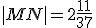 |MN|=2\frac{11}{37}