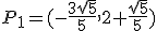 P_1=(-\frac{3\sqrt{5}}{5}, 2+\frac{\sqrt{5}}{5})