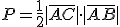 P=\frac{1}{2}|\overline{AC}|\cdot|\overline{AB}|