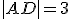 |AD|=3