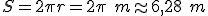 S=2\pi r=2\pi \ m\approx 6,28 \ m