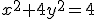 x^2+4y^2=4
