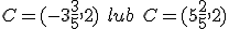C=(-3\frac{3}{5},2) \ lub \ C=(5\frac{2}{5},2)