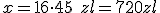 x=16\cdot 45\ zl=720 zl