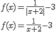 f(x)=\frac{1}{|x+2|}-3\\ f(x)=\frac{1}{x+2}-3