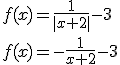 f(x)=\frac{1}{|x+2|}-3\\ f(x)=-\frac{1}{x+2}-3
