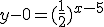 y-0=(\frac{1}{2})^{x-5}